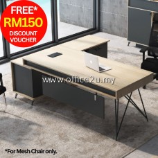 JUHO-EXE : JUHO SERIES EXECUTIVE TABLE WITH SIDE CABINET (FREE RM150 DISCOUNT VOUCHER)